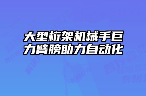 大型桁架机械手巨力臂膀助力自动化