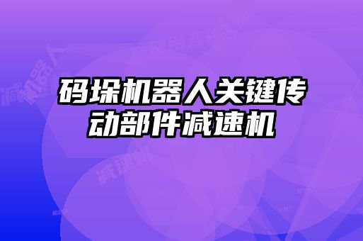 码垛机器人关键传动部件减速机