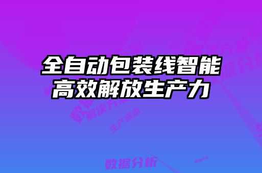 全自动包装线智能高效解放生产力