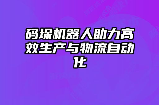 码垛机器人助力高效生产与物流自动化