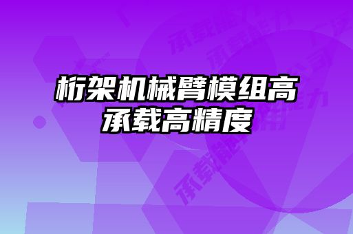 桁架机械臂模组高承载高精度