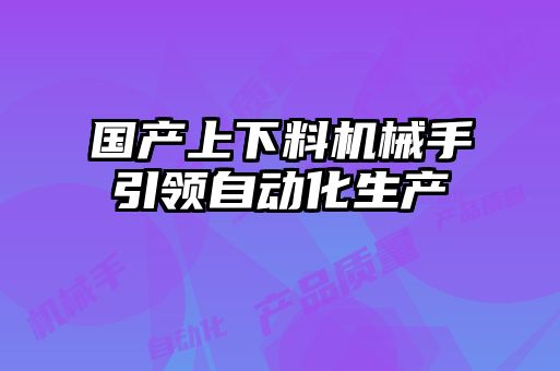 国产上下料机械手引领自动化生产