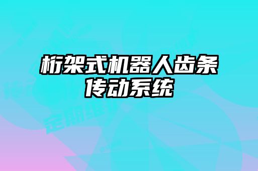 桁架式机器人齿条传动系统