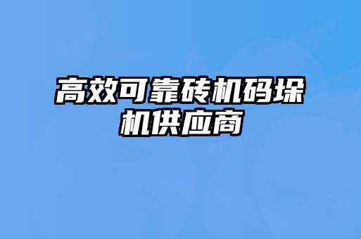 高效可靠砖机码垛机供应商