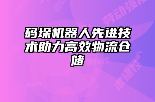 码垛机器人先进技术助力高效物流仓储