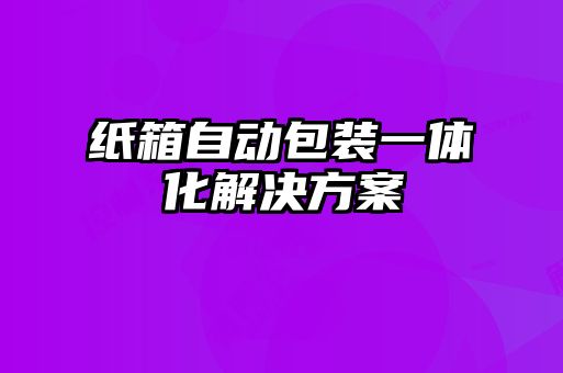 纸箱自动包装一体化解决方案