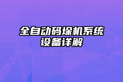 全自动码垛机系统设备详解