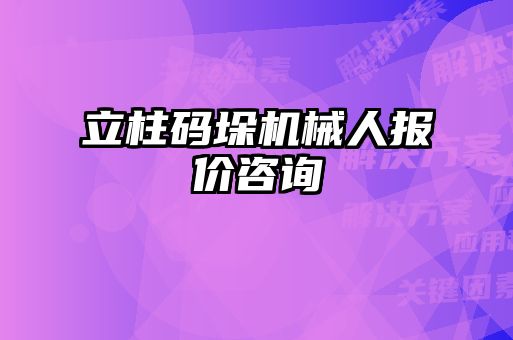 立柱码垛机械人报价咨询