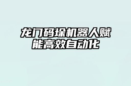 龙门码垛机器人赋能高效自动化