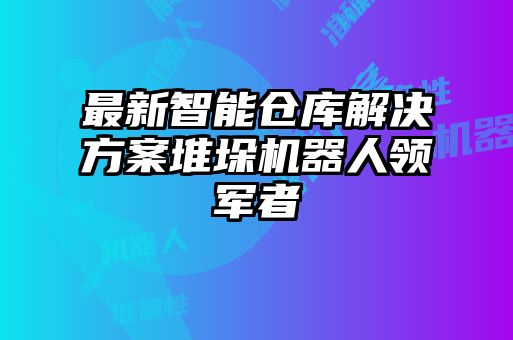 最新智能仓库解决方案堆垛机器人领军者