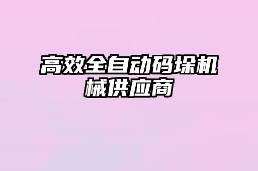 高效全自动码垛机械供应商