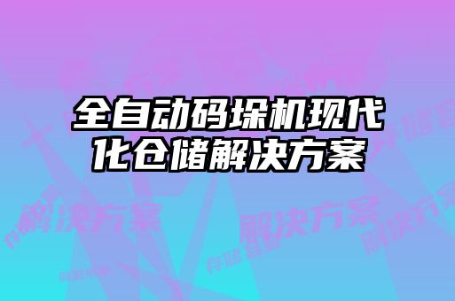 全自动码垛机现代化仓储解决方案