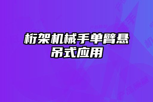 桁架机械手单臂悬吊式应用