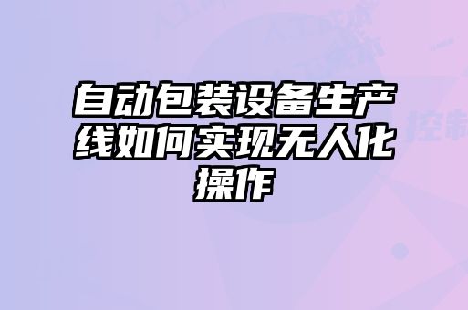 自动包装设备生产线如何实现无人化操作