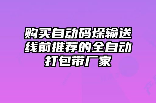 购买自动码垛输送线前推荐的全自动打包带厂家