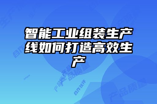 智能工业组装生产线如何打造高效生产