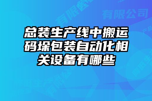 总装生产线中搬运码垛包装自动化相关设备有哪些