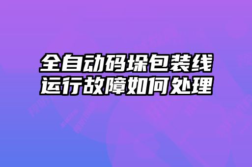 全自动码垛包装线运行故障如何处理