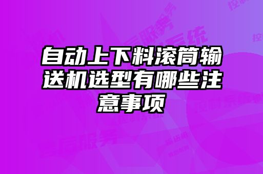 自动上下料滚筒输送机选型有哪些注意事项