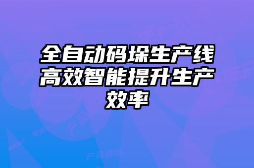 全自动码垛生产线高效智能提升生产效率