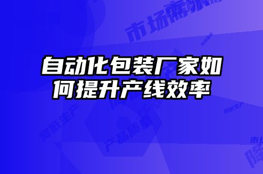 自动化包装厂家如何提升产线效率