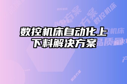 数控机床自动化上下料解决方案