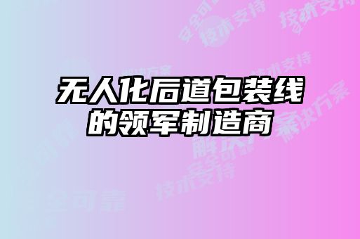 无人化后道包装线的领军制造商