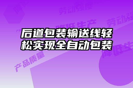 后道包装输送线轻松实现全自动包装