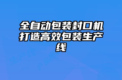 全自动包装封口机打造高效包装生产线