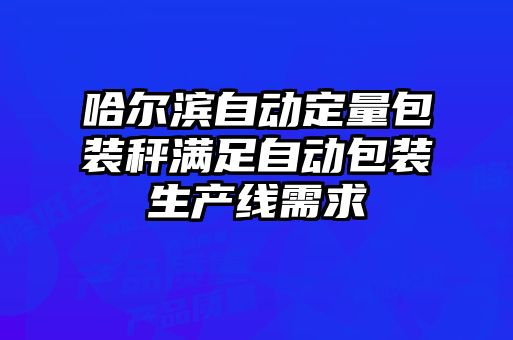 哈尔滨自动定量包装秤满足自动包装生产线需求