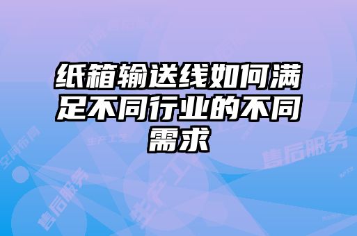 纸箱输送线如何满足不同行业的不同需求