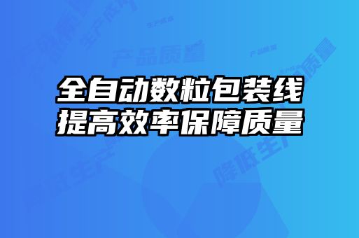 全自动数粒包装线提高效率保障质量