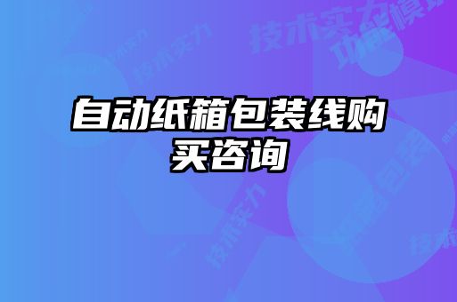 自动纸箱包装线购买咨询