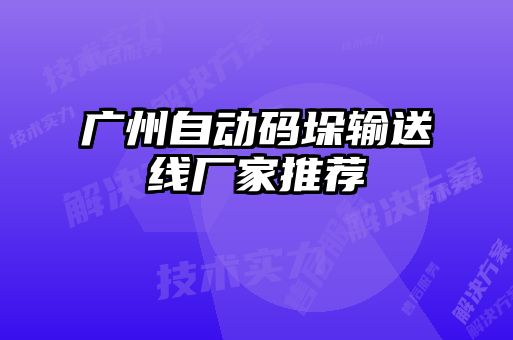 广州自动码垛输送线厂家推荐