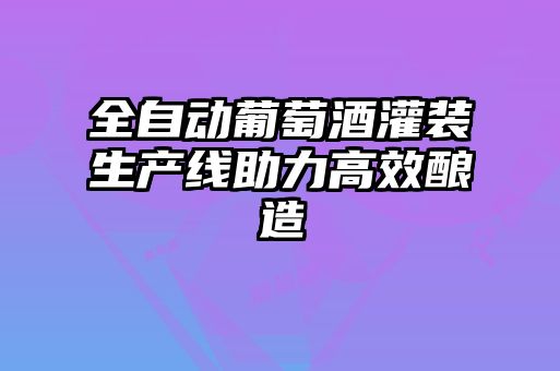 全自动葡萄酒灌装生产线助力高效酿造