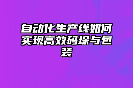 自动化生产线如何实现高效码垛与包装