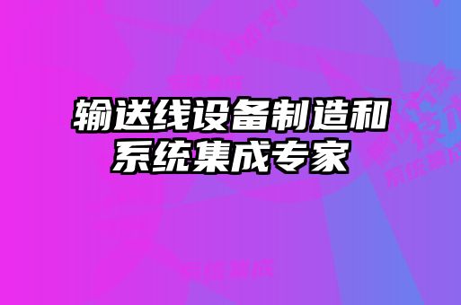 输送线设备制造和系统集成专家