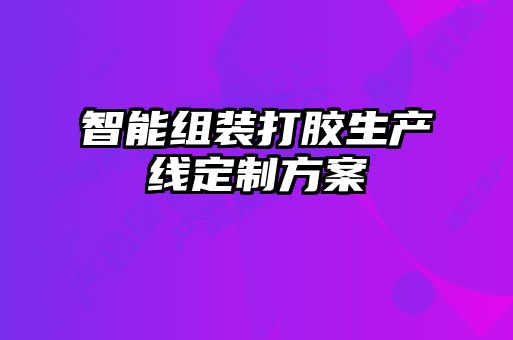 智能组装打胶生产线定制方案