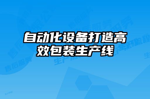 自动化设备打造高效包装生产线