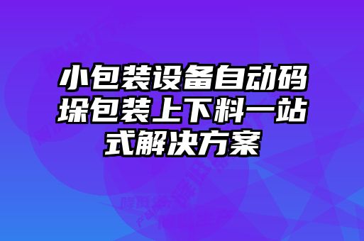 小包装设备自动码垛包装上下料一站式解决方案