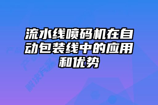 流水线喷码机在自动包装线中的应用和优势