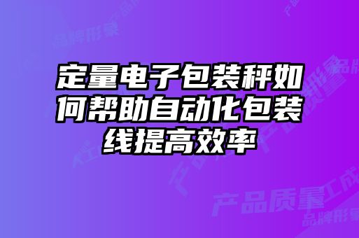 定量电子包装秤如何帮助自动化包装线提高效率