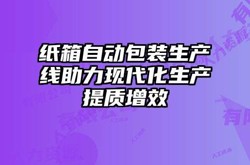 纸箱自动包装生产线助力现代化生产提质增效