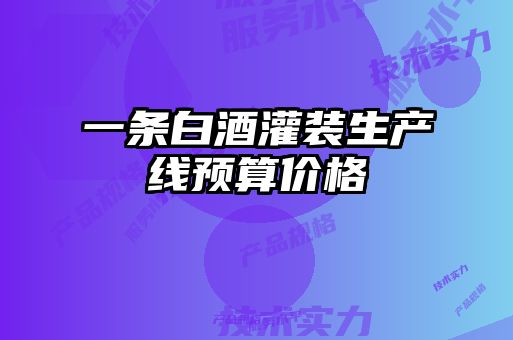 一条白酒灌装生产线预算价格