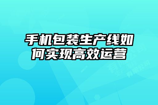 手机包装生产线如何实现高效运营