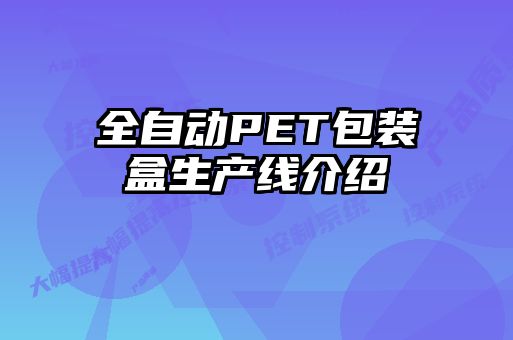 全自动PET包装盒生产线介绍