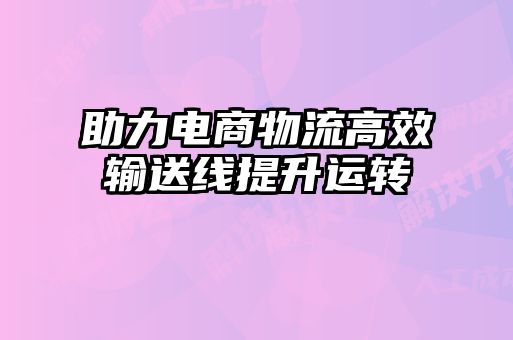 助力电商物流高效输送线提升运转