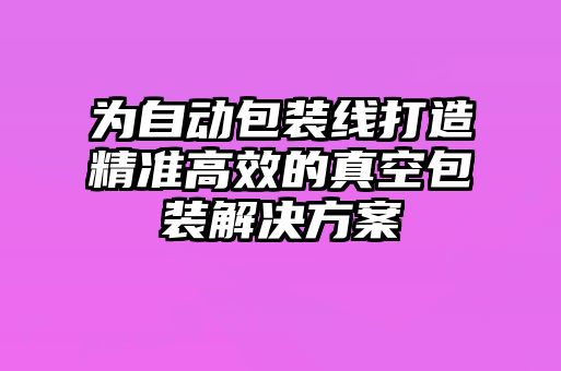 为自动包装线打造精准高效的真空包装解决方案