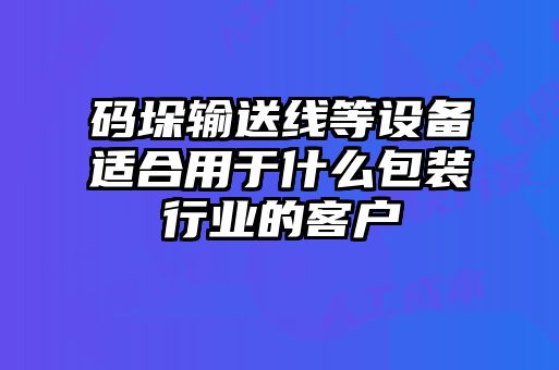 码垛输送线等设备适合用于什么包装行业的客户