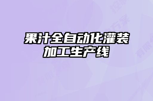 果汁全自动化灌装加工生产线